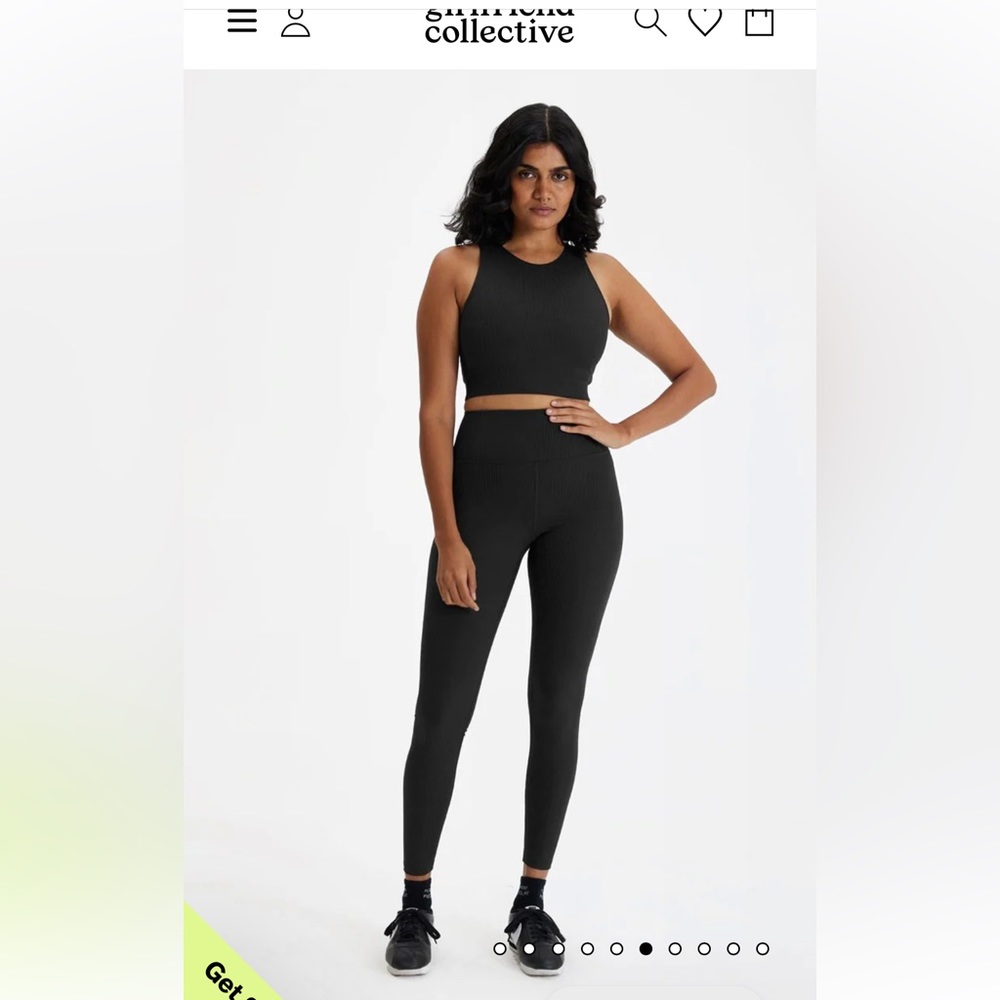 Girlfriend Collective- Black Rib High Rise Legging Size M